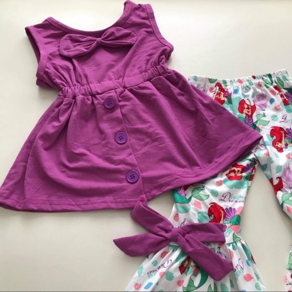 Ariel Cute Pants Sleeveless Top Bow Set - Picture 4 of 4